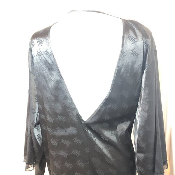YITTY Robe Women's Satin Pretty Mini Size Medium Iconic Black - Picture 5 of 12